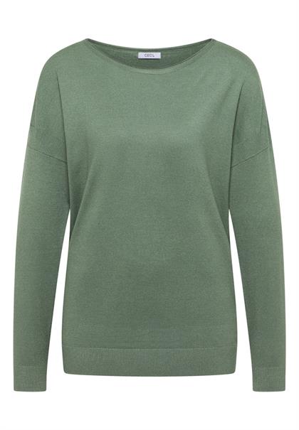 Pullover mit Strukturdetail highland green melange