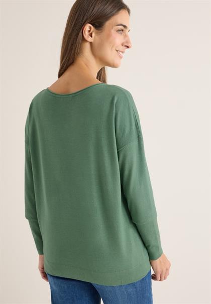 Pullover mit Strukturdetail highland green melange