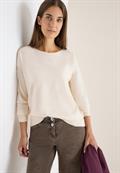 Pullover mit Strukturdetail oat milk beige melange