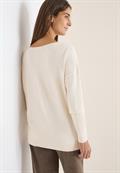 Pullover mit Strukturdetail oat milk beige melange