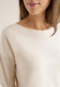 Pullover mit Strukturdetail oat milk beige melange