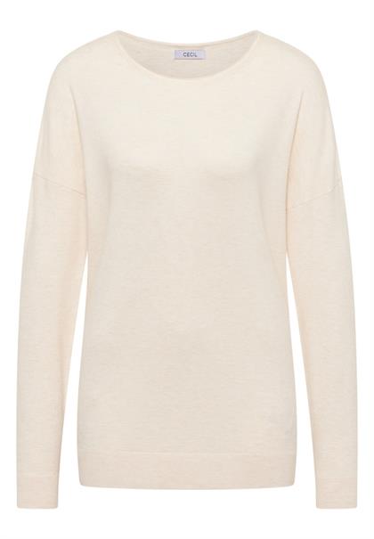 Pullover mit Strukturdetail oat milk beige melange