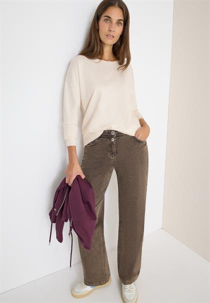 Pullover mit Strukturdetail oat milk beige melange