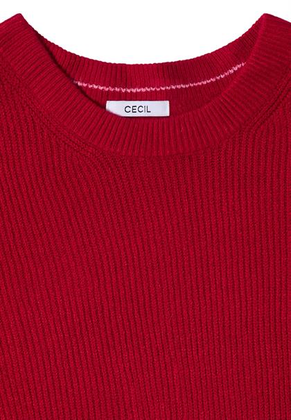 Pullover mit Strukturdetails beaujolais red