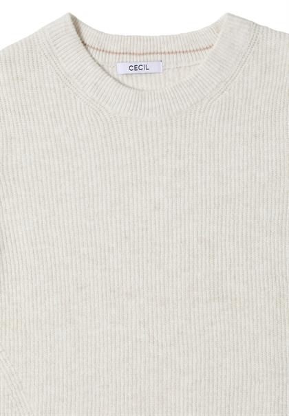 Pullover mit Strukturdetails eggshell melange