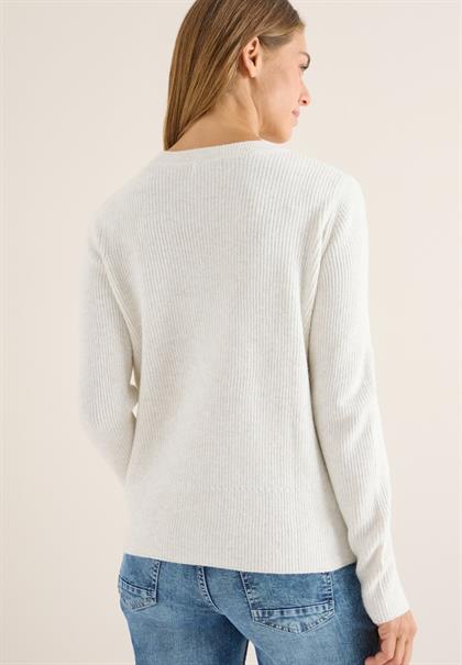 Pullover mit Strukturdetails eggshell melange