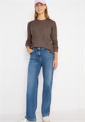 Pullover mit Strukturdetails mushroom taupe melange