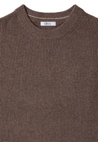 Pullover mit Strukturdetails mushroom taupe melange