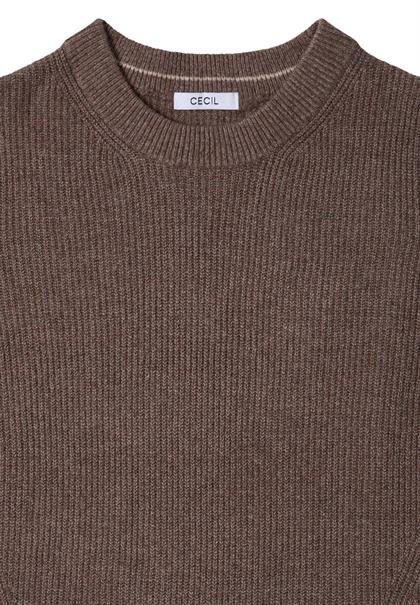 Pullover mit Strukturdetails mushroom taupe melange