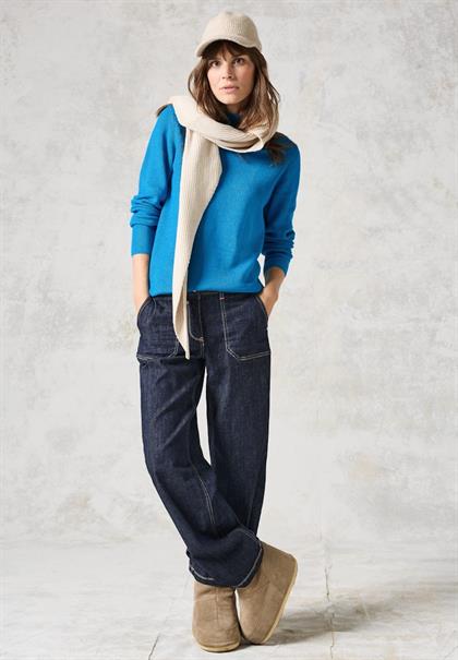 Pullover mit Strukturmix dynamic aqua blue