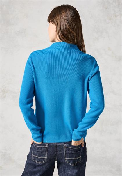 Pullover mit Strukturmix dynamic aqua blue