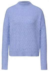 Pullover mit Strukturmix frosted blue mel.