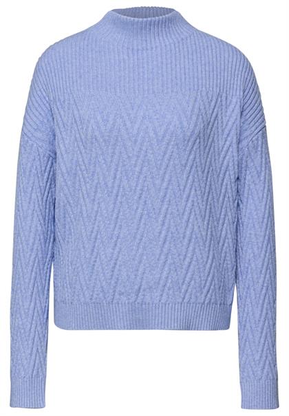 Pullover mit Strukturmix frosted blue mel.