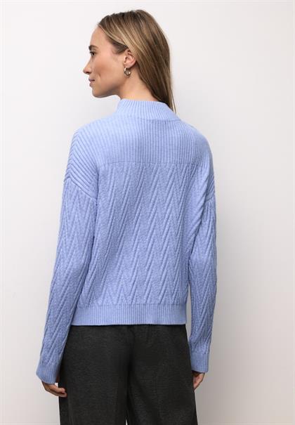 Pullover mit Strukturmix frosted blue mel.