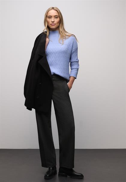 Pullover mit Strukturmix frosted blue mel.