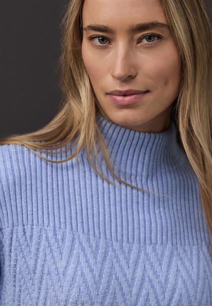 Pullover mit Strukturmix frosted blue mel.