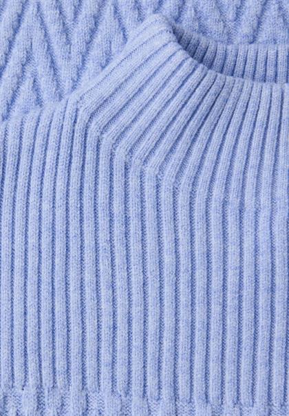 Pullover mit Strukturmix frosted blue mel.