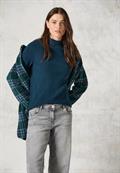 Pullover mit Strukturmix oil blue