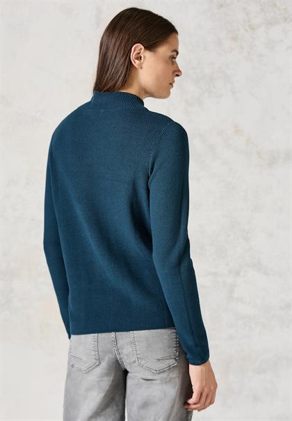 Pullover mit Strukturmix oil blue