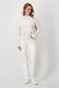 Pullover mit Tigermuster off-white gemustert