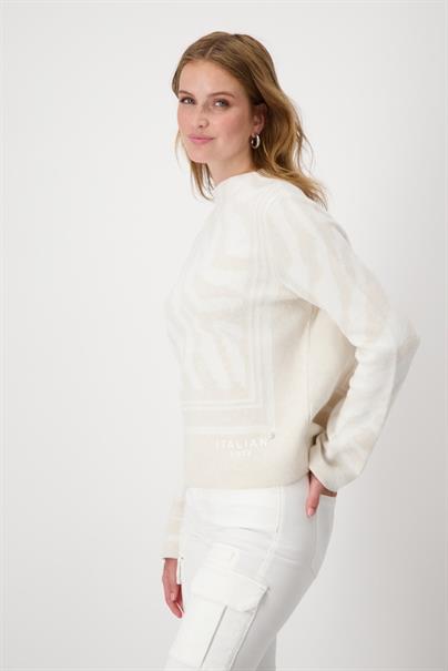 Pullover mit Tigermuster off-white gemustert