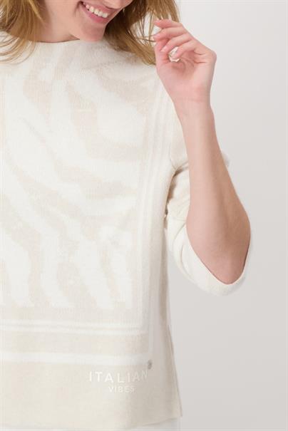 Pullover mit Tigermuster off-white gemustert