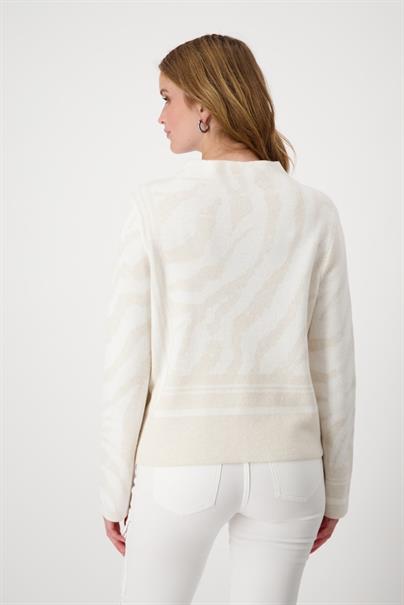Pullover mit Tigermuster off-white gemustert