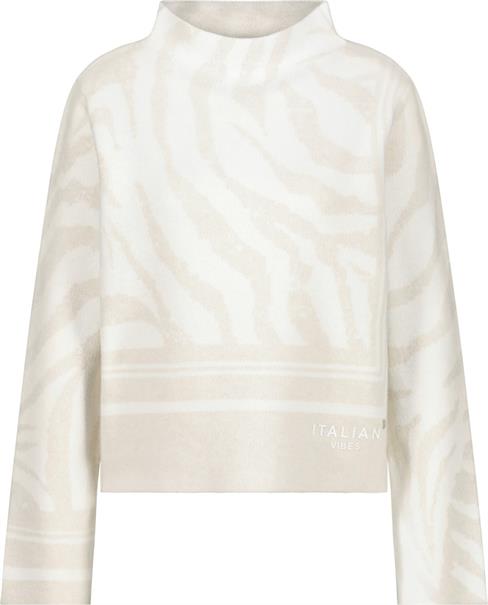 Pullover mit Tigermuster off-white gemustert