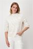 Pullover mit Tigermuster off-white gemustert