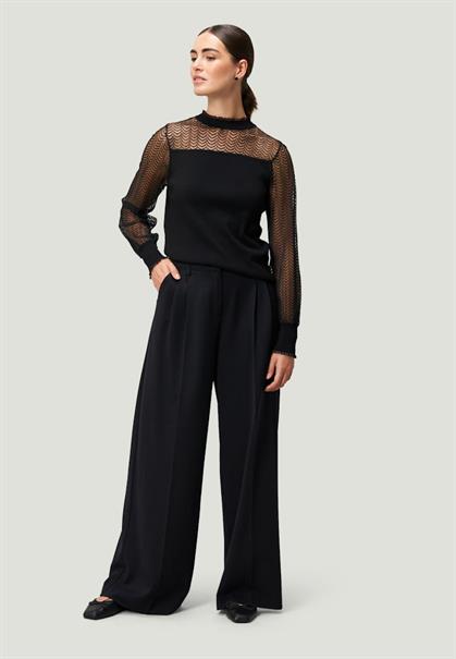 Pullover mit transparenten Ärmeln black beauty