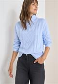 Pullover mit Troyerkragen sporty light blue melange