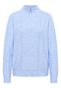 Pullover mit Troyerkragen sporty light blue melange