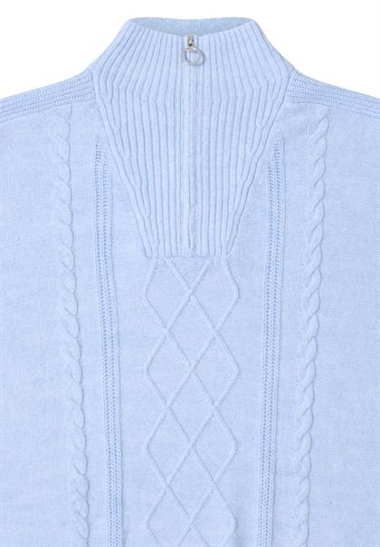 Pullover mit Troyerkragen sporty light blue melange