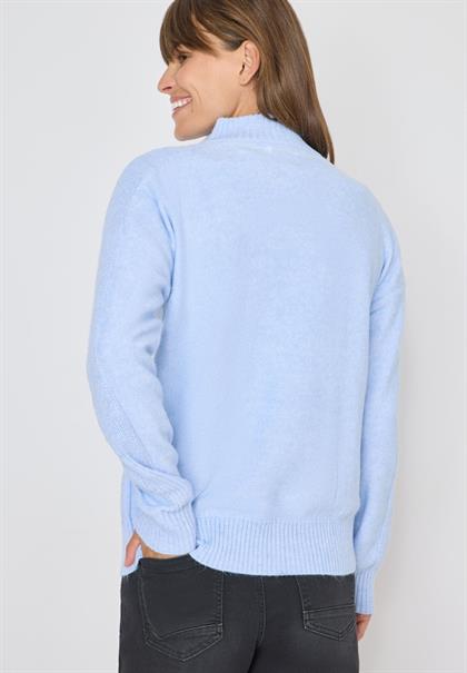 Pullover mit Troyerkragen sporty light blue melange