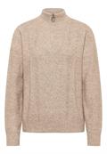 Pullover mit Troyerkragen toffee cream melange