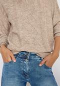 Pullover mit Troyerkragen toffee cream melange