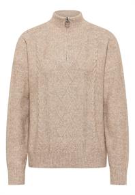 Pullover mit Troyerkragen toffee cream melange