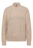 Pullover mit Troyerkragen toffee cream melange