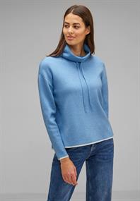 Pullover mit Tunnelzugband gentle blue melange