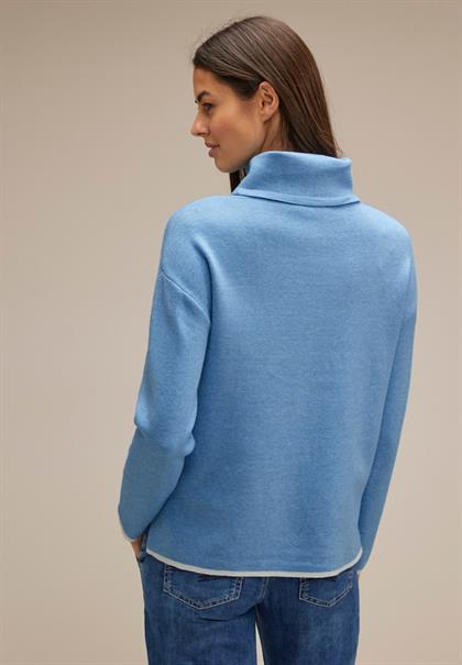 Pullover mit Tunnelzugband gentle blue melange