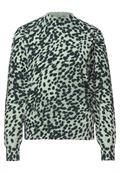 Pullover mit Turtle Neck und Leo-Muster stormy green