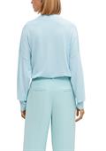 Pullover mit V-Ausschnitt aus Viskosemix blau