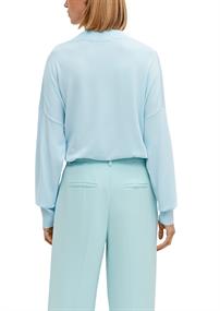 Pullover mit V-Ausschnitt aus Viskosemix blau
