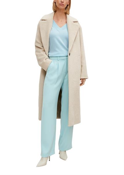 Pullover mit V-Ausschnitt aus Viskosemix blau