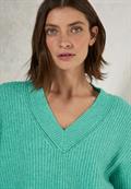 Pullover mit V-Ausschnitt aventurine green melange