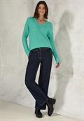 Pullover mit V-Ausschnitt aventurine green melange