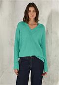 Pullover mit V-Ausschnitt aventurine green melange