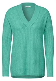 Pullover mit V-Ausschnitt aventurine green melange