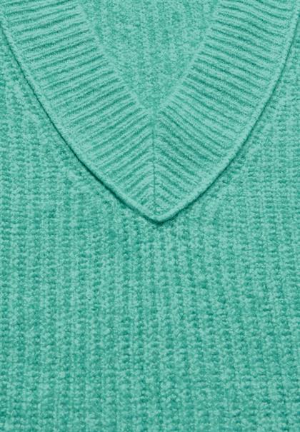 Pullover mit V-Ausschnitt aventurine green melange