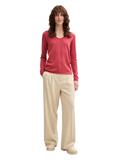 Pullover mit V-Ausschnitt berry red
